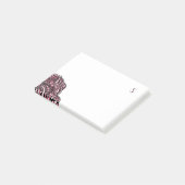 Post-it® Médaillon Monogramme Noir et Violet (Incliné)