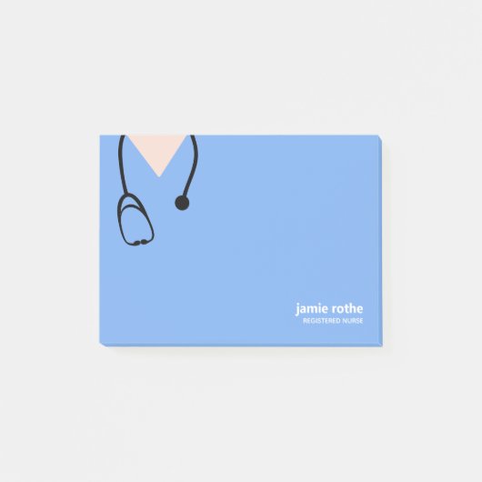 Post-it® Médecin Nurse Blue Hospital Scrubs (Devant)