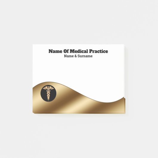 Post-it® Médecins noirs en or en affaires blanches (Devant)