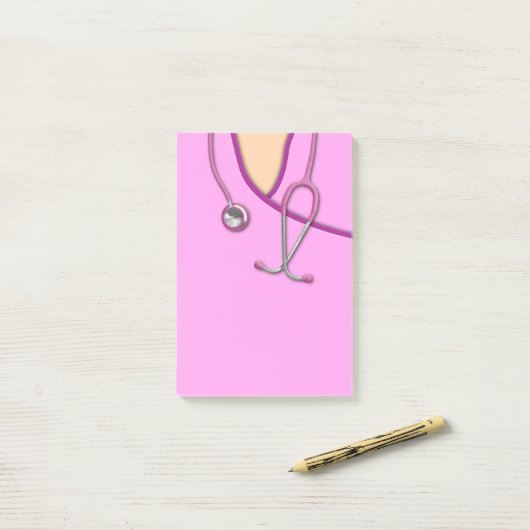 Post-it® Médicale rose frotte (Sur un bureau)