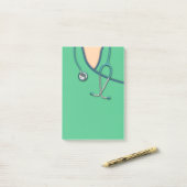 Post-it® Médicale vert frotte (Sur un bureau)