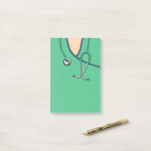 Post-it® Médicale vert frotte (Sur un bureau)