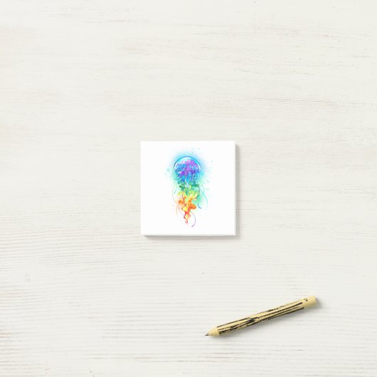 Post-it® Méduse arc-en-ciel (Sur un bureau)