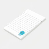 Post-it® Méduses de dessin animé mignon alignées  (Incliné)