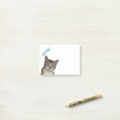 Post-it® Meece Kitty aux yeux bleus (Sur un bureau)