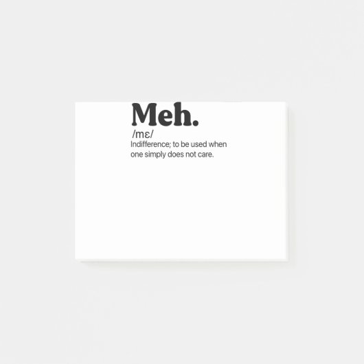 Post-it® Meh Funny Quote (Devant)