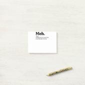 Post-it® Meh Funny Quote (Sur un bureau)