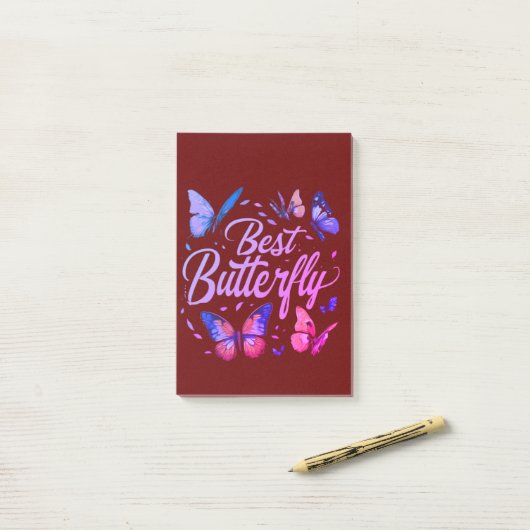 Post-it® Meilleur Bloc-notes pour papillon. (Sur un bureau)