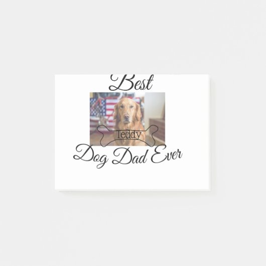Post-it® Meilleur chien papa jamais ajouter nom de l'animal (Devant)