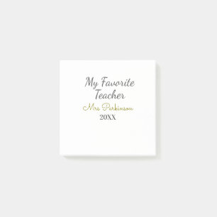 Post-it® Meilleur enseignant jamais ajouter nom date année