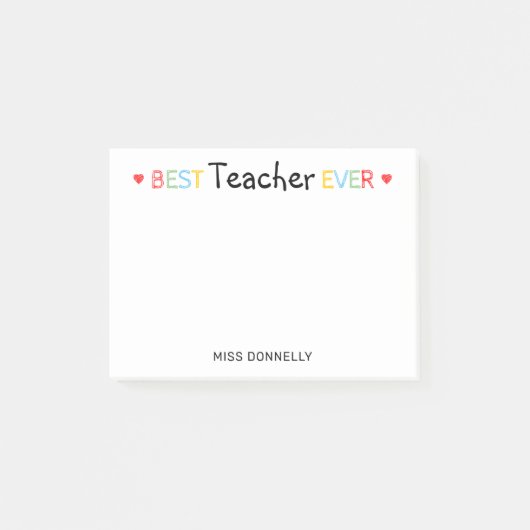 Post-it® Meilleur Enseignant Personnalisé (Devant)
