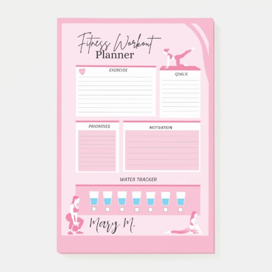 Post-it® Meilleur Jeu Quotidien De Fitness Tracker Planner (Devant)