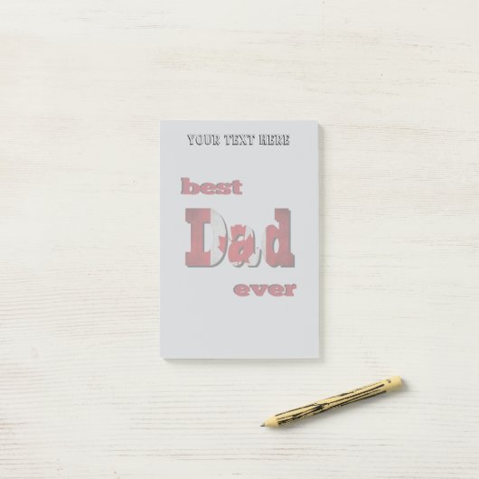 Post-it® Meilleur papa canadien (Sur un bureau)