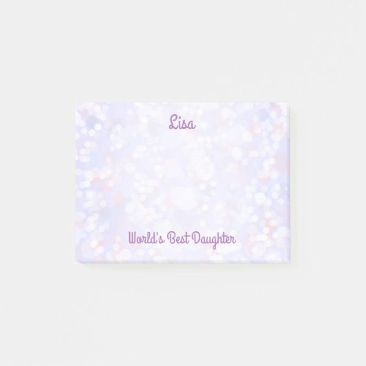 Post-it® Meilleure fille du monde, Jolie Bokeh (Devant)