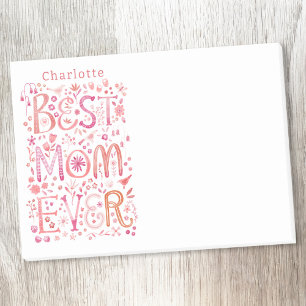 Post-it® Meilleure Maman Personnalisée Nom Floral