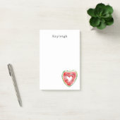Post-it® Melon d'anniversaire coeur rouge vert (Bureau)