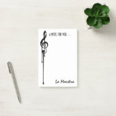 Post-it® MELTPOINT WHITE Black G-Clef 'La Maestra' Personna (Bureau)