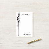 Post-it® MELTPOINT WHITE Black G-Clef 'La Maestra' Personna (Sur un bureau)