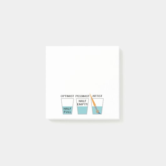 Post-it® Meme drôle à moitié plein en verre (Devant)