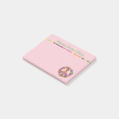Post-it® Mémo Signe de Paix en Rose (Incliné)