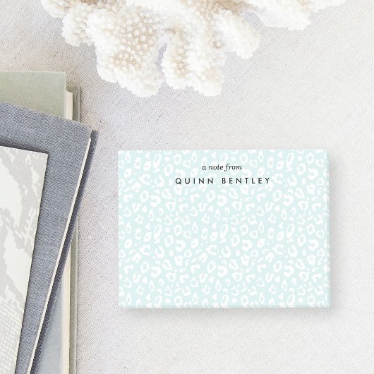Post-it® Menthe | Empreinte de léopard Pastel Personnalisé