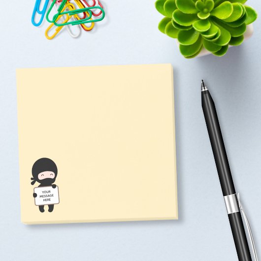 Post-it® Mention Ninja minuscule sur le texte personnalisé