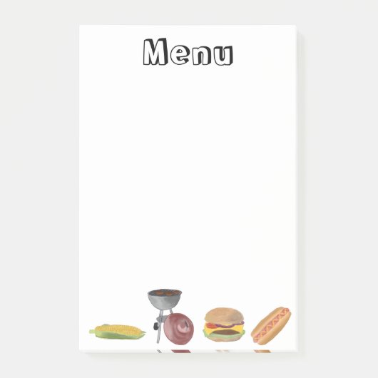 Post-it® Menu BQ (Devant)