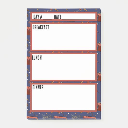 Post-it® Menu Camping Outil de planification des repas (Devant)