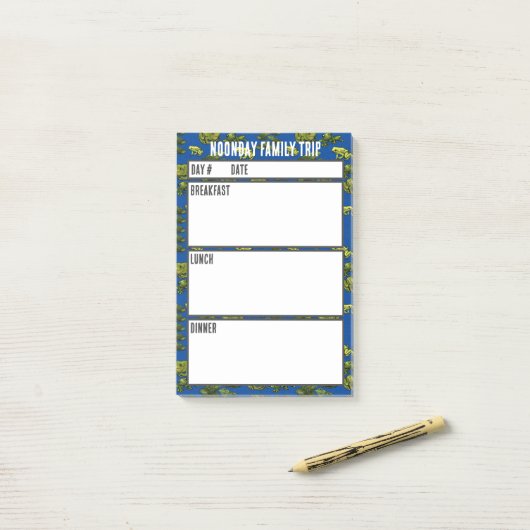 Post-it® Menu Camping Outil de planification des repas (Sur un bureau)