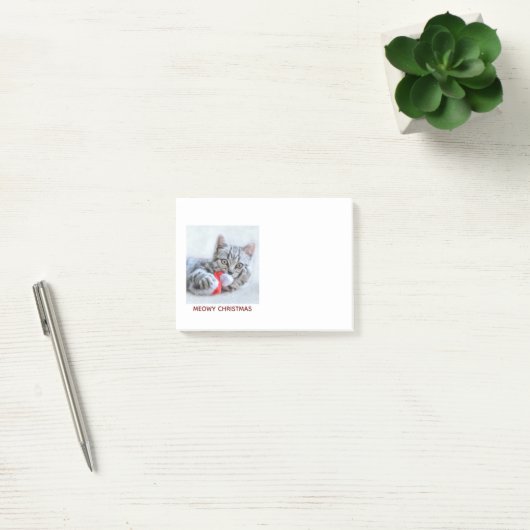 Post-it® Meowy Christmas Grey Tabby Chat (Bureau)