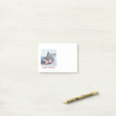 Post-it® Meowy Christmas Grey Tabby Chat (Sur un bureau)