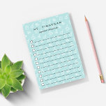 Post-it® Mer | Liste de tâches des enseignants en sciences<br><div class="desc">Wouah l'enseignant préféré de votre enfant pendant les vacances ou la semaine d'appréciation de l'enseignant avec ces cool personnalisées liste de choses à faire post-it notes présentant un motif scientifique sur le thème des microscopes, beakers, atomes, et des livres sur un arrière - plan pastel vert mer. Personnalisez avec le...</div>