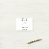 Post-it® Merci ajoutez un nom message simple calligraphie é (Sur un bureau)