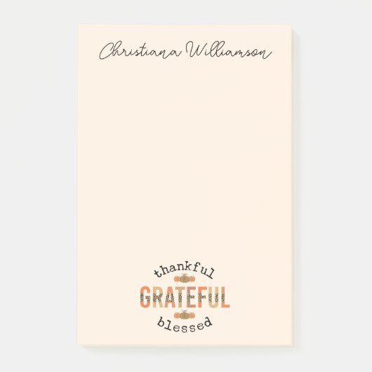 Post-it® Merci Grateful Blessé mignon automne Thanksgiving (Devant)