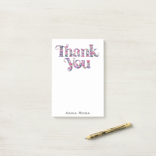 Post-it® *~* Merci Gratitude AP85 Fleurs (Sur un bureau)