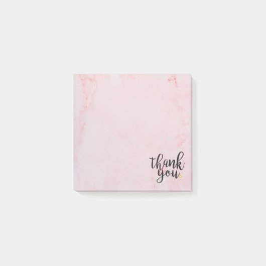 Post-it® Merci Or Amour Cœur Marbre Rose (Devant)