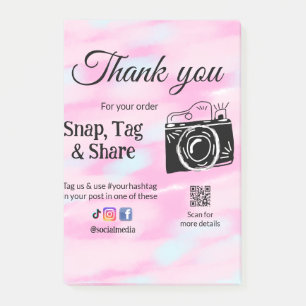 Post-it® Merci snap tag partager média caméra ajouter résea