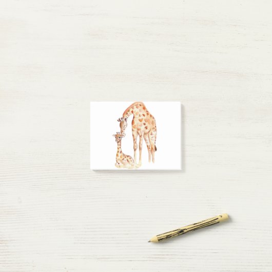 Post-it® Mère et bébé Giraffe (Sur un bureau)