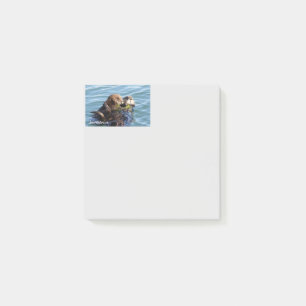 Post-it® Mère et chiot de loutre de mer avec le varech