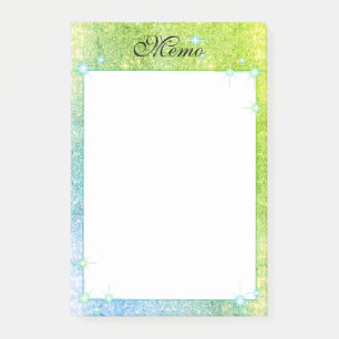Post-it® Mermaid Bleu Vert Parties scintillant Étincelle Fa