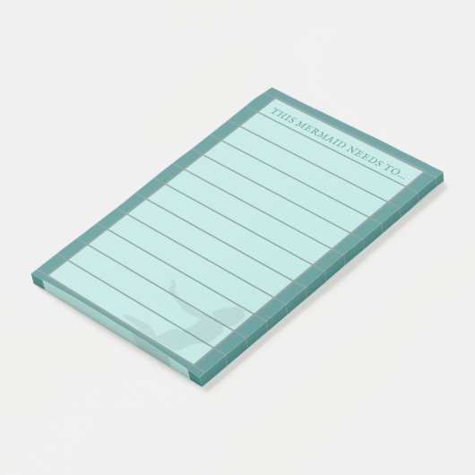 Post-it® Mermaid Lined Aqua Turquoise Notes (Incliné)
