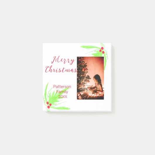 Post-it® Merry Bright Christmas ajouter nom de famille bien (Devant)