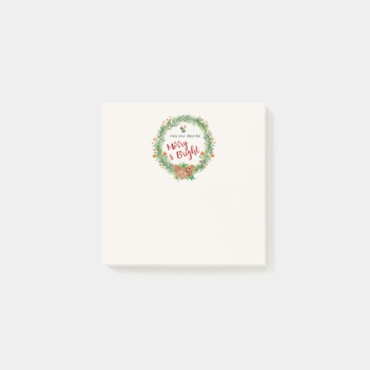 Post-it® Merry & Bright Christmas Wreath (Devant)