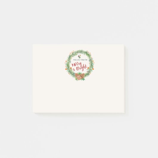 Post-it® Merry & Bright Christmas Wreath (Devant)