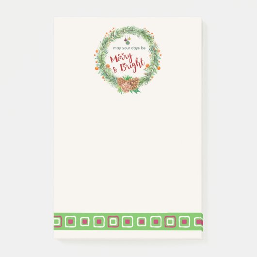 Post-it® Merry & Bright Christmas Wreath (Devant)