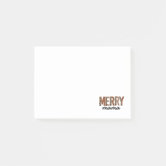 Post-it® "Merry Mama" Bloc de couleur moderne Leopard Boho (Devant)