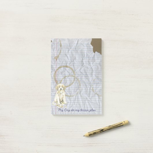 Post-it® Mes Grands Pyrénées Mangent Mon Plan De Leçon (Sur un bureau)