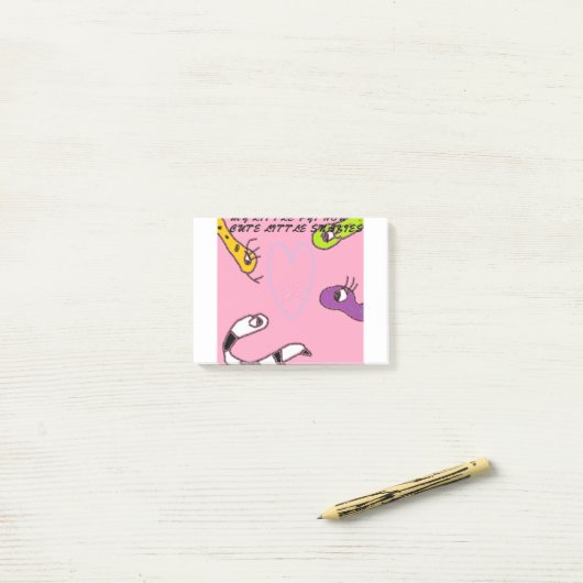 Post-it® Mes petites notes de post-it de python (Sur un bureau)