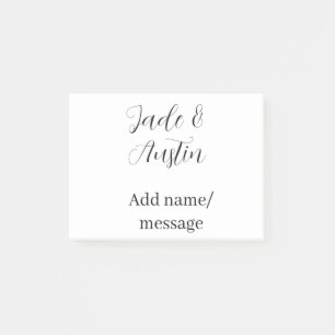 Post-it® message date nom couple mariage romantique élégant