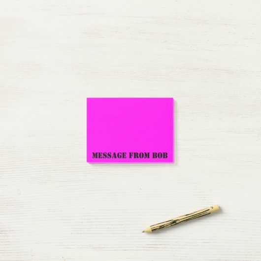 Post-it® Message de Daylight Fuchsia 4 x 3 (Sur un bureau)
